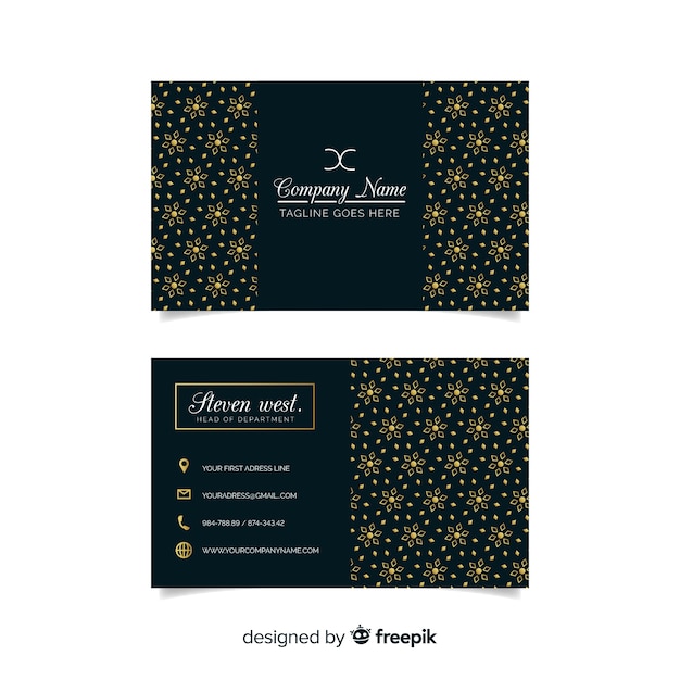 Dark elegant business card template