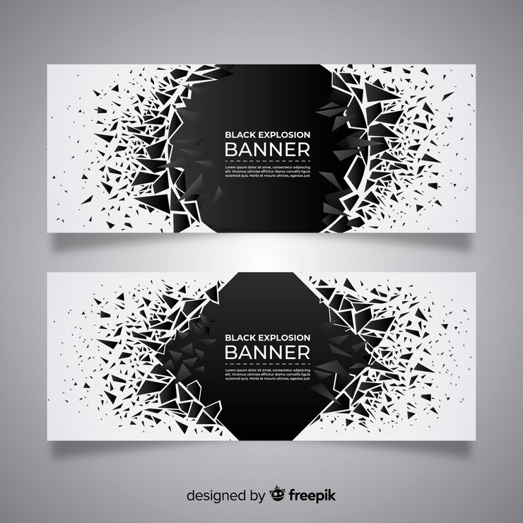 Free Vector dark explosion banner collection