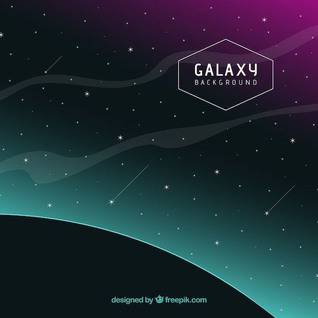 Free vector dark galaxy background with stars