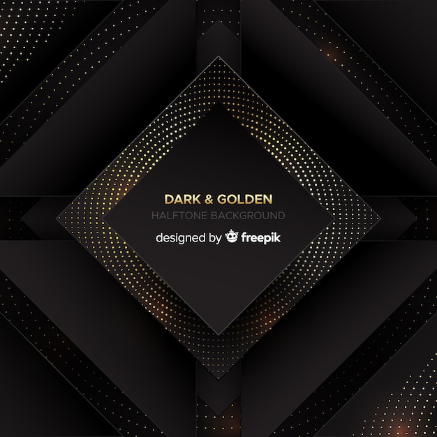 Free vector dark and golden background