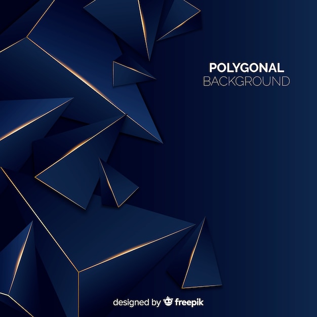 Dark and golden polygonal background