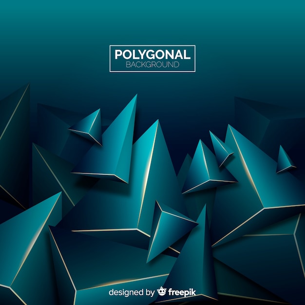 Dark and golden polygonal background