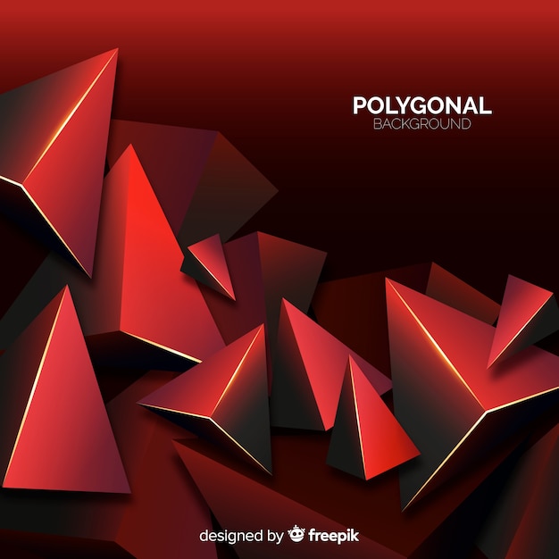 Free vector dark and golden polygonal background