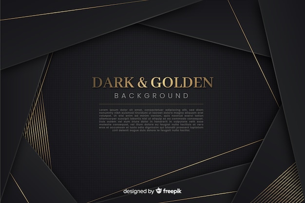 Dark and golden polygonal background