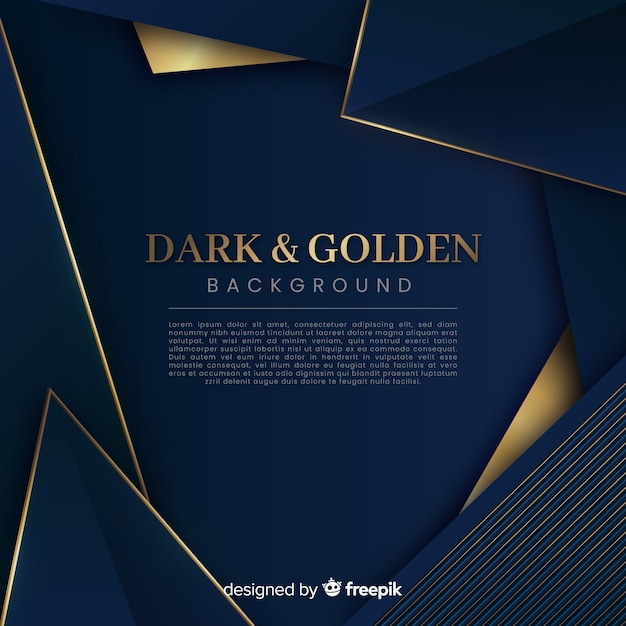 Free vector dark and golden polygonal background