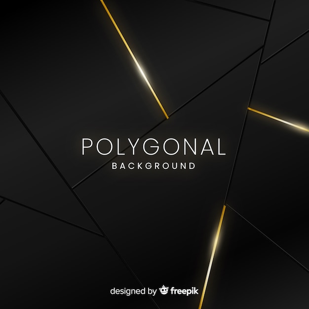 Dark and golden polygonal background