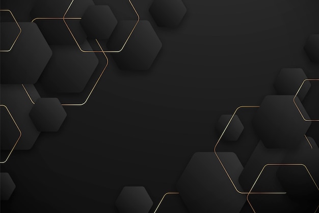 Free vector dark gradient hexagonal background