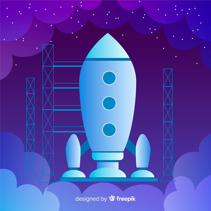 Free Vector dark gradient rocket background