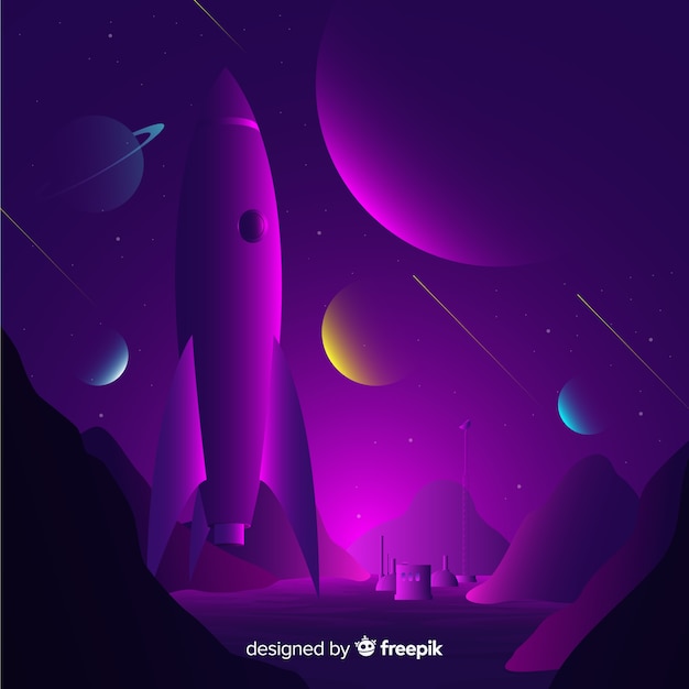 Dark gradient rocket background