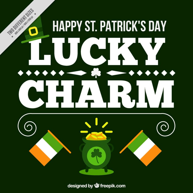 Free vector dark green background for st patrick's day in flat design