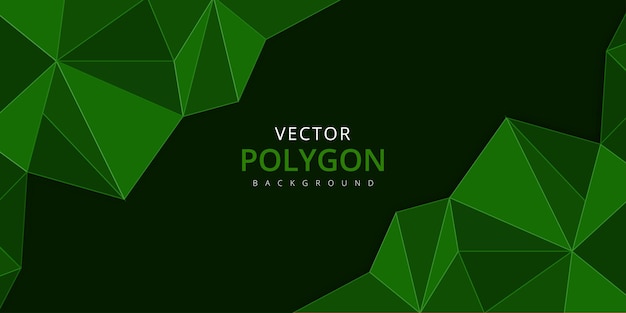 Dark green polygon pattern multipurpose monochrome abstract background banner