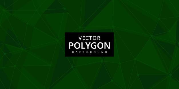 Free vector dark green polygon pattern multipurpose monochrome abstract background banner