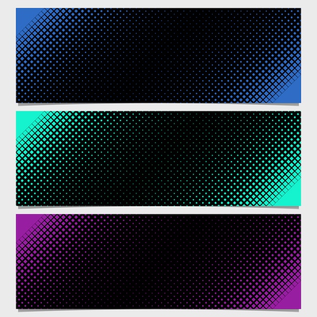 Dark halftone banners collection