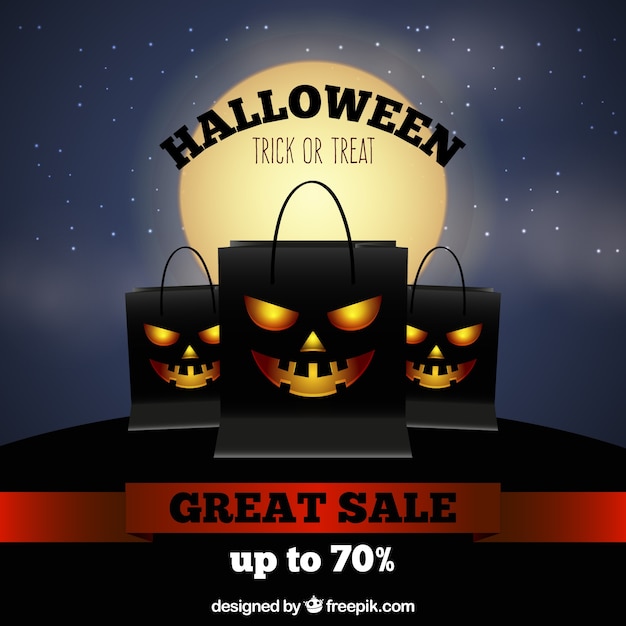 Free vector dark halloween sale background