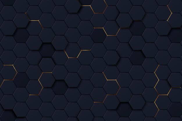 Dark hexagonal background with gradient color