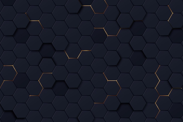 Dark hexagonal background with gradient color