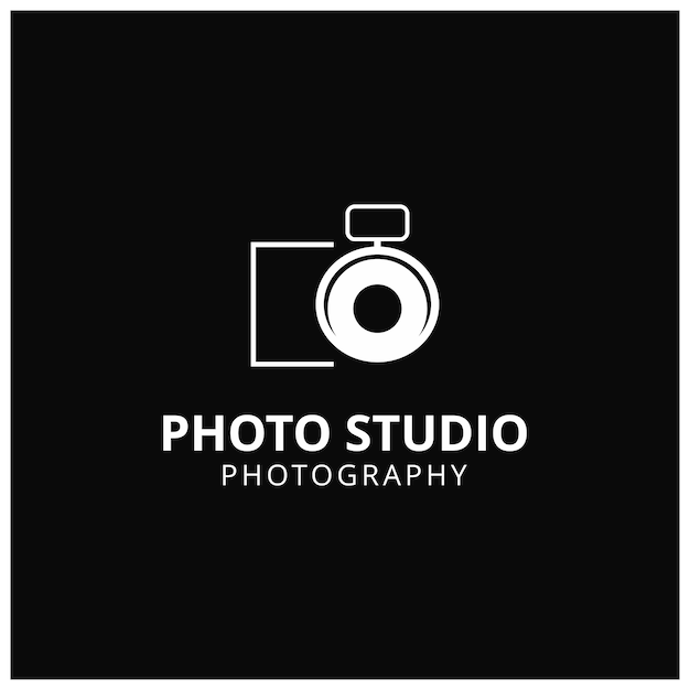 Векторная Белая иконка для фотографов на черном фоне Иконка камеры