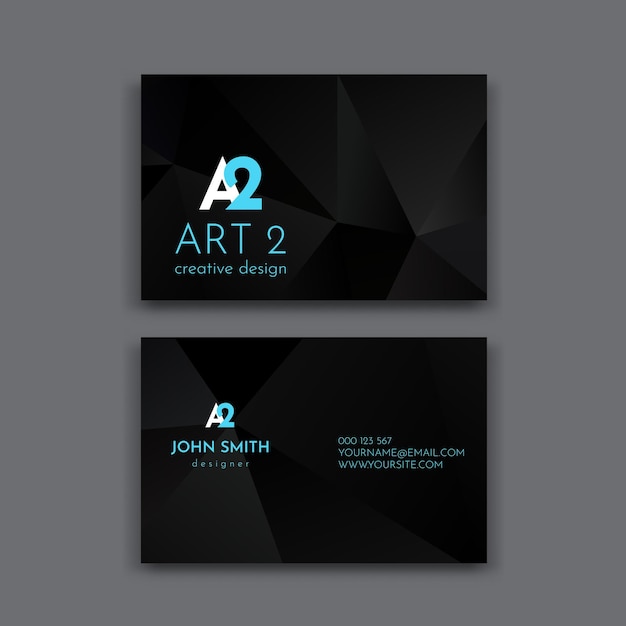 Free vector dark low poly business card