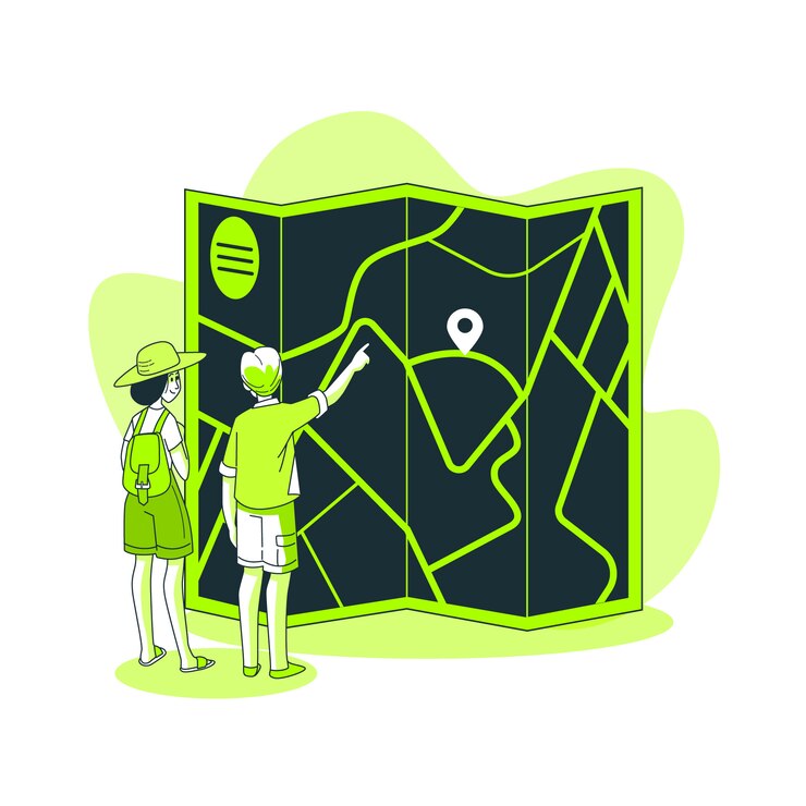 Free Vector dark map concept illustration