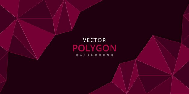 Dark Maroon Polygon Pattern Multipurpose Monochrome Abstract Background Banner