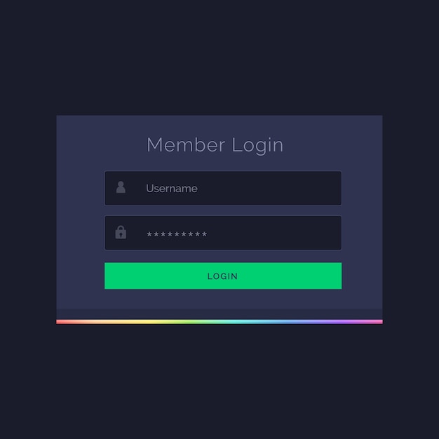 Free vector dark member login form