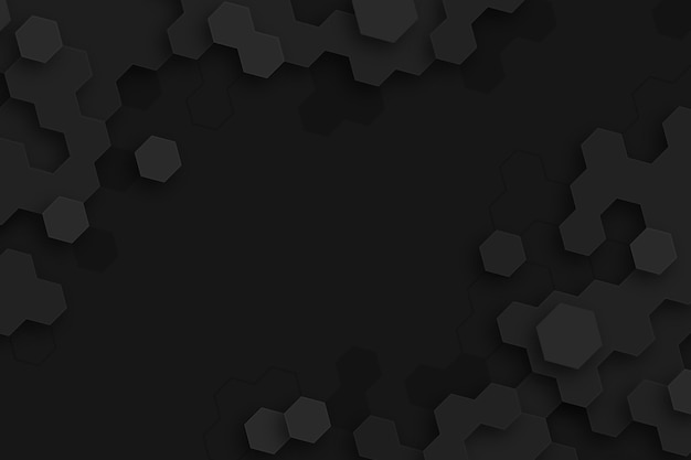 Dark minimal hexagons background