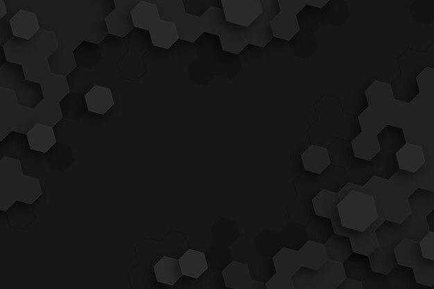 Dark minimal hexagons background