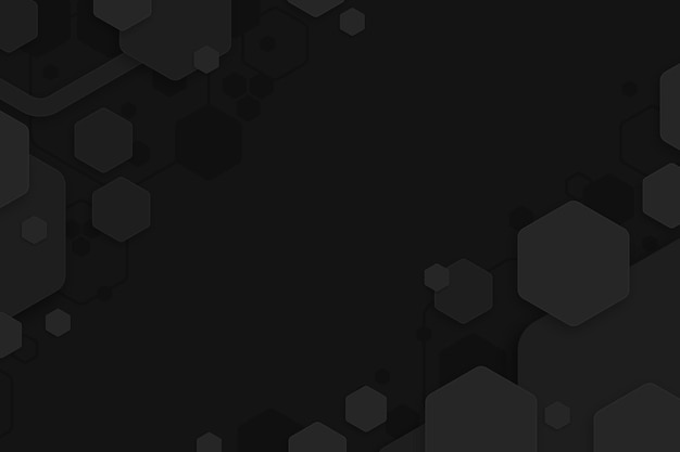 Free vector dark minimal hexagons background