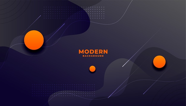 Dark modern fluid style background with orange circles