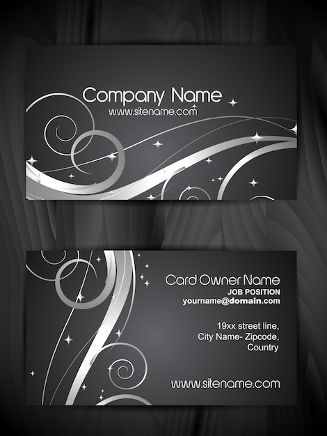 Dark ornamental business card template