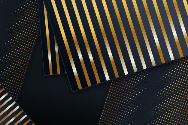 Dark paper layers background with golden details