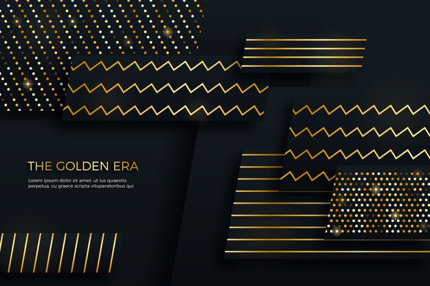 Dark paper layers background with golden details