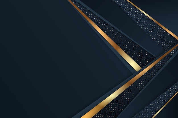 Free vector dark paper layers wallpaper with gold details