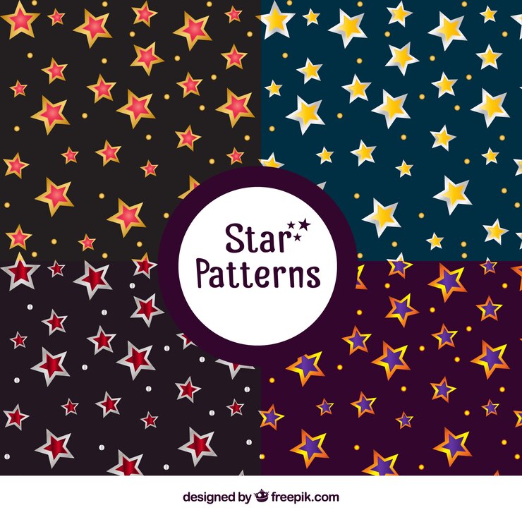 मुफ़्त वेक्टर dark patterns with bright stars