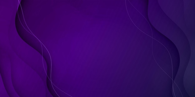 流体グラデーション波状形状ベクトル デザイン ポストと暗い紫ビジネス抽象的なバナーの背景
