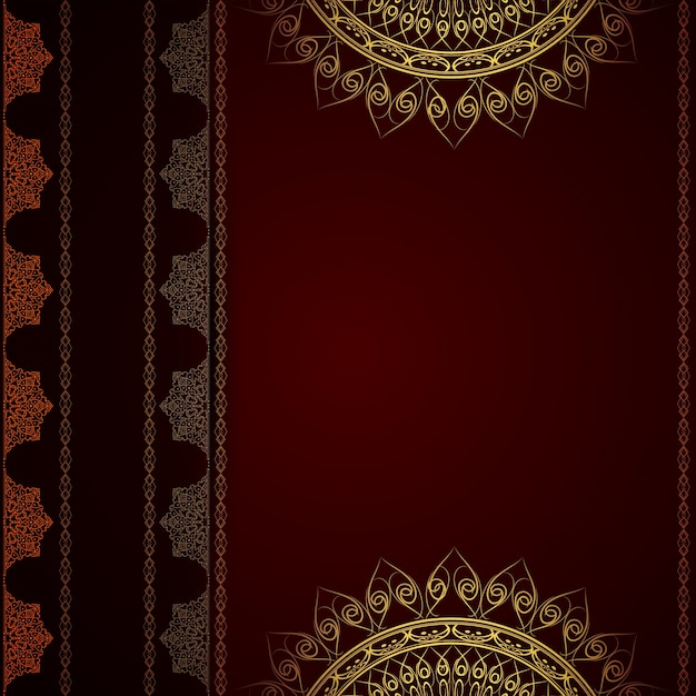 Free vector dark red luxury mandala background