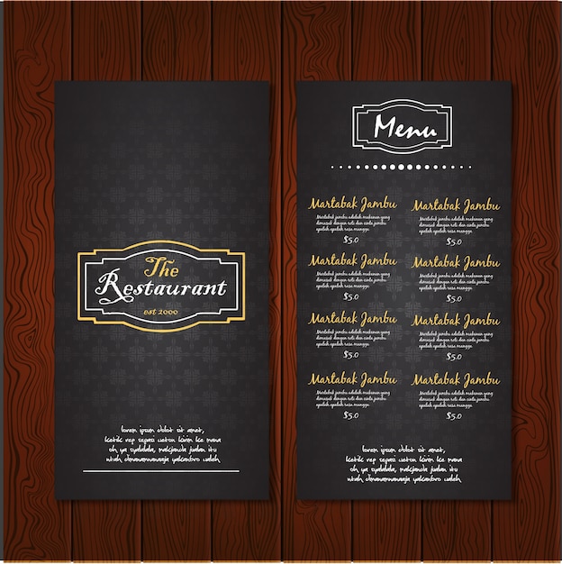 Free vector dark restaurant menu