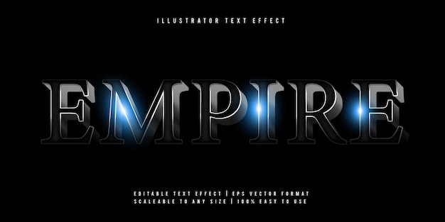 Dark shiny movie text style font effect