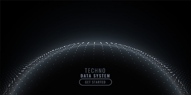 Бесплатное векторное изображение Темный технологический фон с частицей