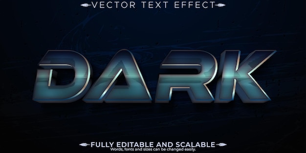Бесплатное векторное изображение Темный текстовый эффект редактируемый таинственный и игровой настраиваемый стиль шрифта