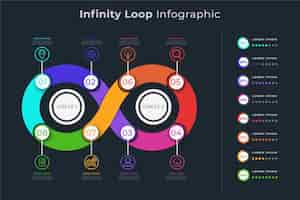 Free vector dark theme infinity loop infographic