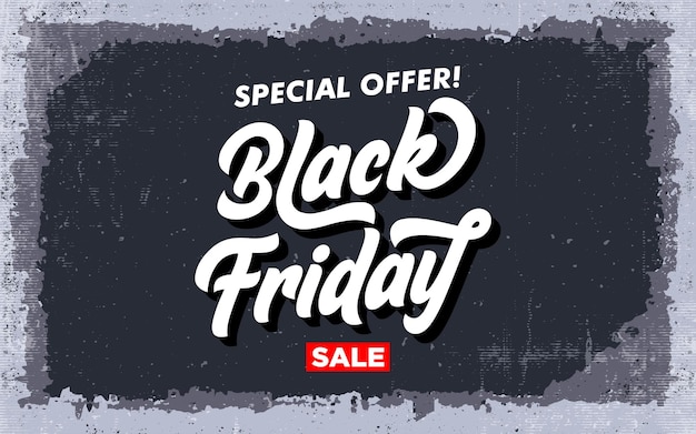 Dark vintage retro black friday banner