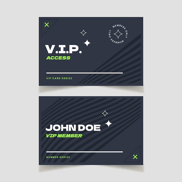 Dark vip card template with green details