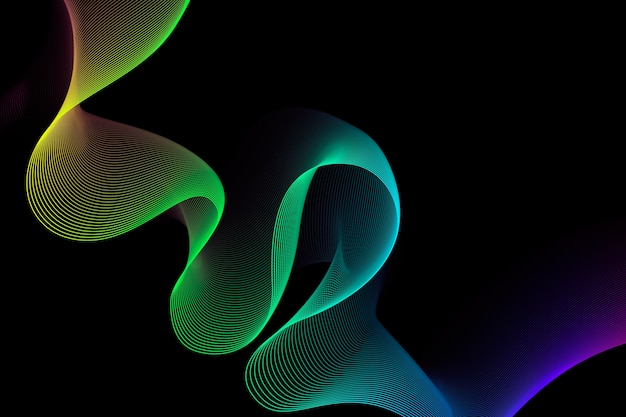 Dark wavy background with colourful liquid effect