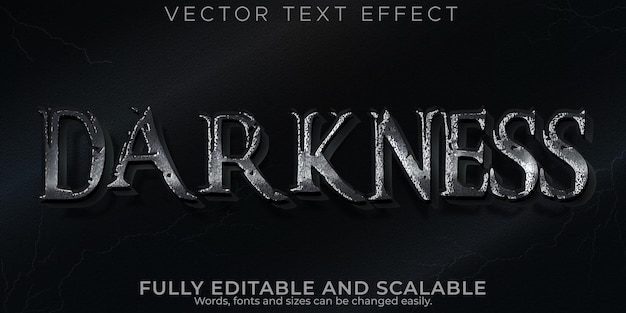 Darkness gothic text effect, editable horror and dark text style