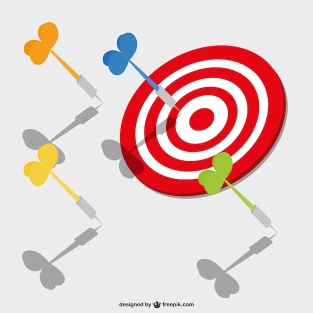 Free vector darts target and red bullseye