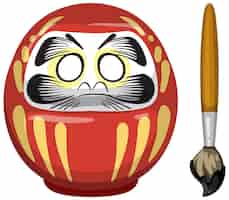 Free vector daruma japanese wish doll