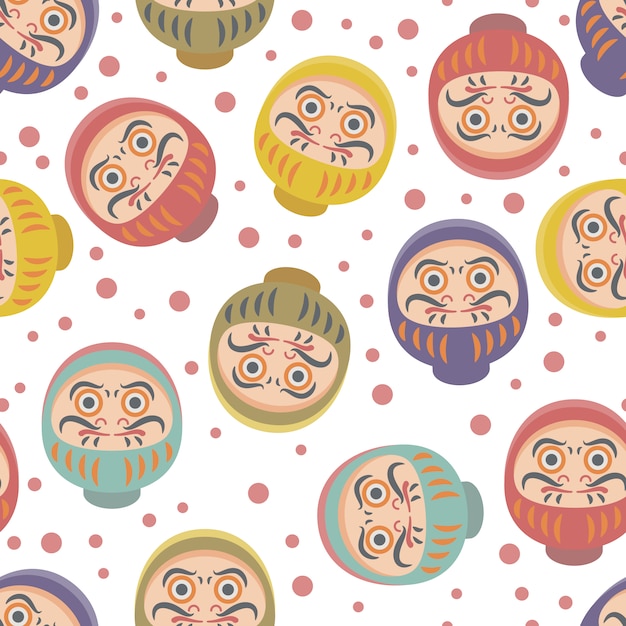 Free vector daruma pattern background