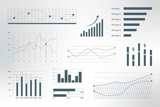 Infografica sui dati aziendali del dashboard