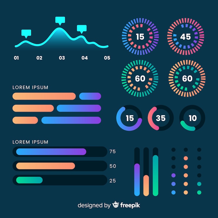 Free Vector dashboard element collection